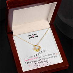 Love Knot Necklace - Yellow and White Gold Finish